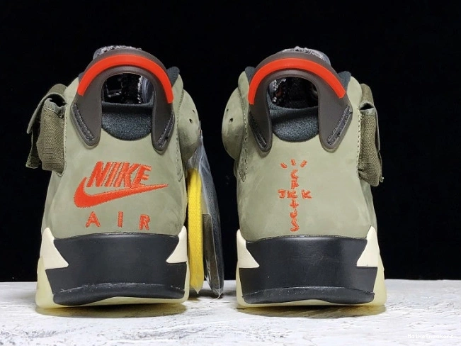 MaikeSneakers CN1084-200 Air Medium Travis x Jordan 6 Olive Scott 0728